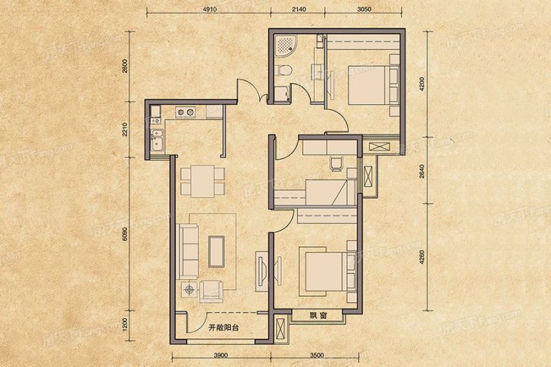 包頭裝修方案包頭禧瑞都三期·御府102.88㎡